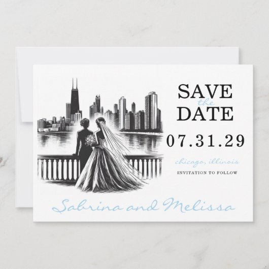 Chicago Brides Save The Date (Voorkant)