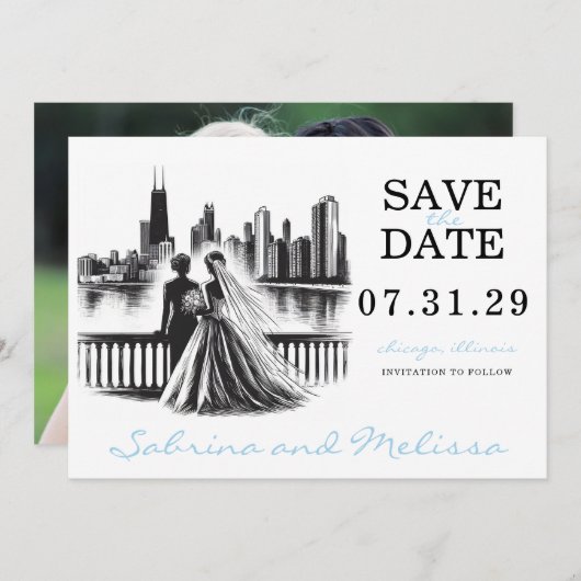 Chicago Brides Save The Date (Voorkant / Achterkant)