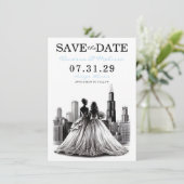 Chicago Brides Save The Date (Staand voorkant)
