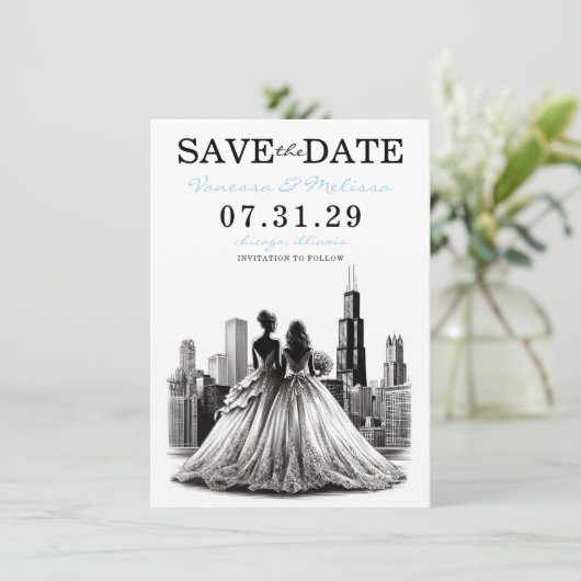 Chicago Brides Save The Date (Staand voorkant)