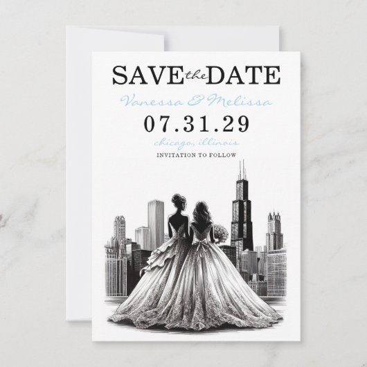 Chicago Brides Save The Date (Voorkant)