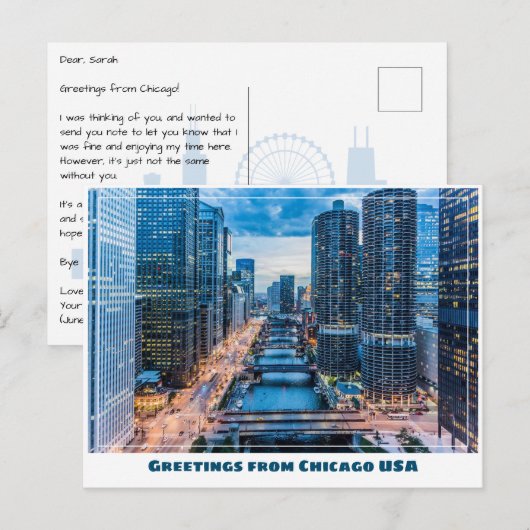 Chicago Bridges Briefkaart (Voorkant / Achterkant)