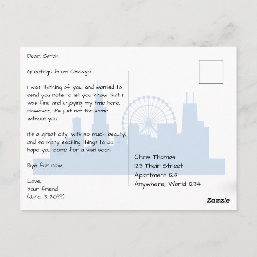 Chicago Bridges Briefkaart (Achterkant)