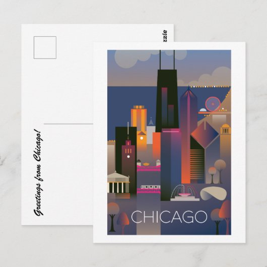 Chicago Briefkaart (Voorkant / Achterkant)