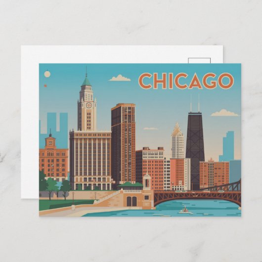 Chicago Briefkaart (Voorkant / Achterkant)
