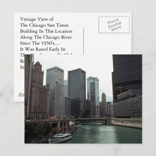  Chicago Briefkaart Voormalige locatie Sun Times (Voorkant / Achterkant)