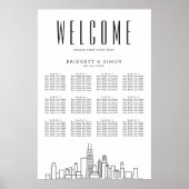 Chicago bruiloft | 12 Tabel Zitkaarten Poster (Voorkant)