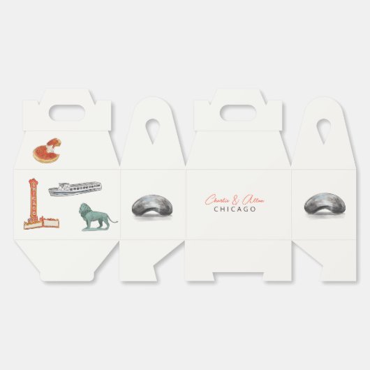 Chicago bruiloft bedankdoosjes (Ongevouwen)