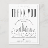 Chicago bruiloft | Bedankt voor Coming! Briefkaart (Voorkant)