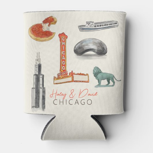 Chicago bruiloft blikjeskoeler (Voorkant)