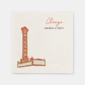 Chicago bruiloft cocktail servet (Voorkant)