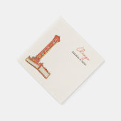 Chicago bruiloft cocktail servet (Hoek)