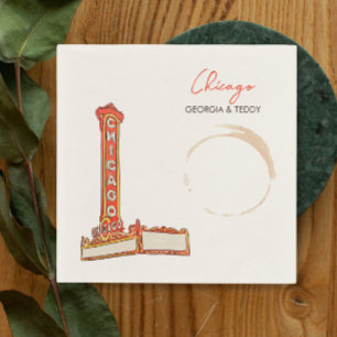 Chicago bruiloft cocktail servet