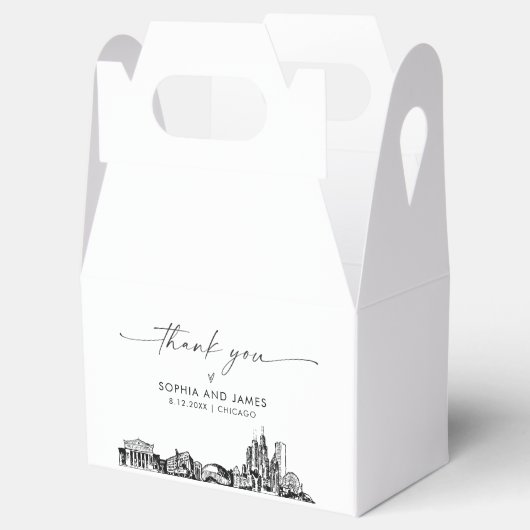 Chicago bruiloft gepersonaliseerde gunst box bedankdoosjes (Geopend)