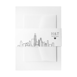 Chicago bruiloft   Gestileerde skyline monogram Uitnodigingen Wikkel