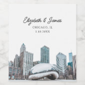 Chicago bruiloft gunst gepersonaliseerd wijn etiket (Enkel label)