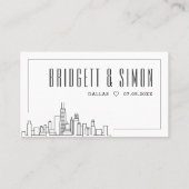Chicago bruiloft | Plaats kaarten voor en achter Plaatskaartje (Achterkant)