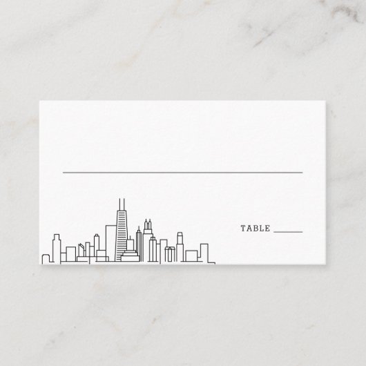 Chicago bruiloft | Plaats kaarten voor en achter Plaatskaartje (Voorkant)