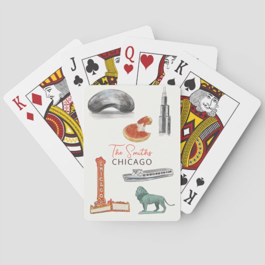 Chicago bruiloft speelkaarten (Achterkant)