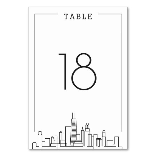 Chicago bruiloft | Tabelnummer Kaart (Achterkant)