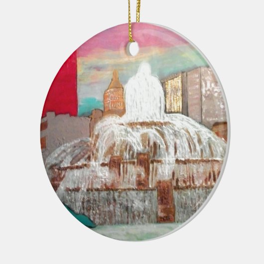 Chicago Buckingham Fountain Keramisch Ornament (Links)