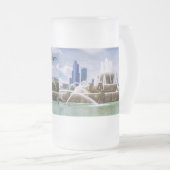 Chicago Buckingham Frosted Glass Beer Mok (Voorkant rechts)