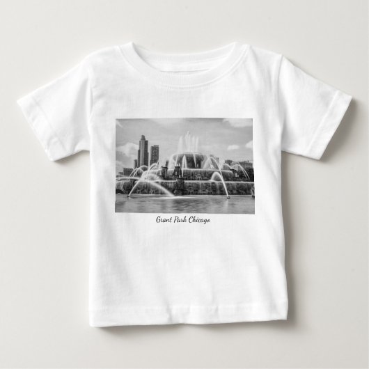 Chicago Buckingham Grayscale Baby T-Shirt (Voorkant)