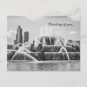 Chicago Buckingham Grayscale denking of Briefkaart