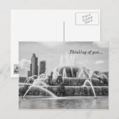 Chicago Buckingham Grayscale denking of Briefkaart (Voorkant / Achterkant)