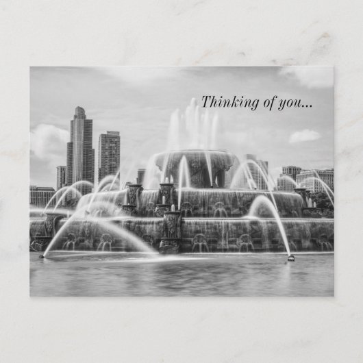 Chicago Buckingham Grayscale denking of Briefkaart (Voorkant)