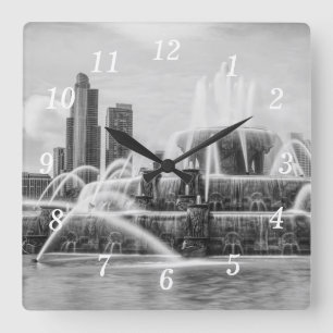 Chicago Buckingham Grayscale Wandklok