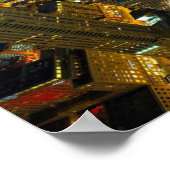 Chicago Buildings Skyscrapers Lichten bij nacht Poster (Hoek)