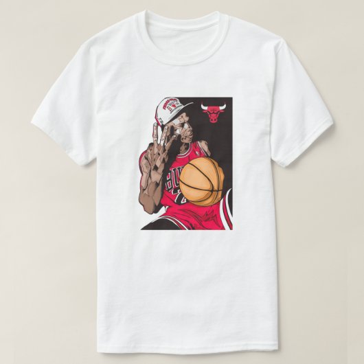 Chicago Bulls Basketball Legend Illustration T-shirt (Design voorkant)