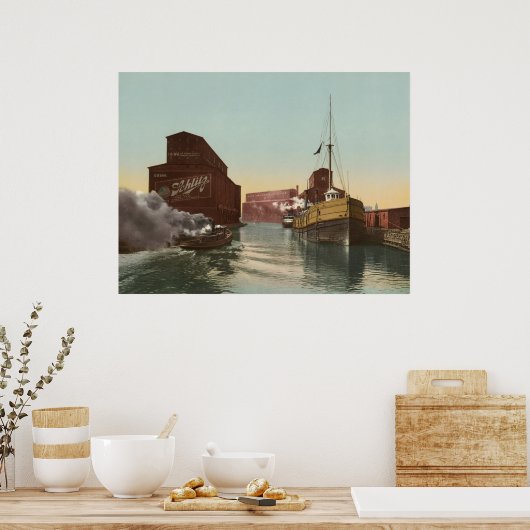 Chicago Canal Elevator, 1900 Poster (Keuken)