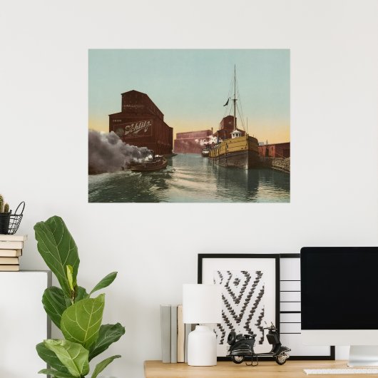 Chicago Canal Elevator, 1900 Poster (Thuiskantoor)