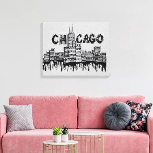 Chicago Canvas Afdruk (Insitu (Woonkamer))