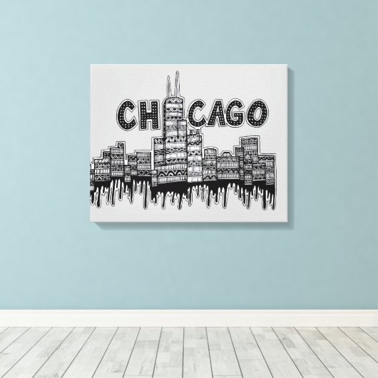 Chicago Canvas Afdruk (Insitu (Houten vloer))