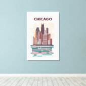 Chicago Canvas Afdruk (Insitu (Houten vloer))