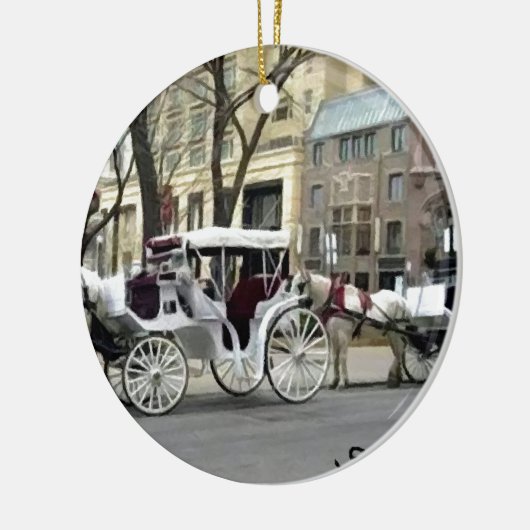 Chicago Carriage Ride Keramisch Ornament (Links)