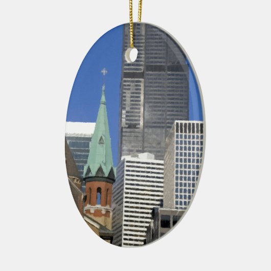 Chicago Cathedral Skyline Keramisch Ornament (Links)