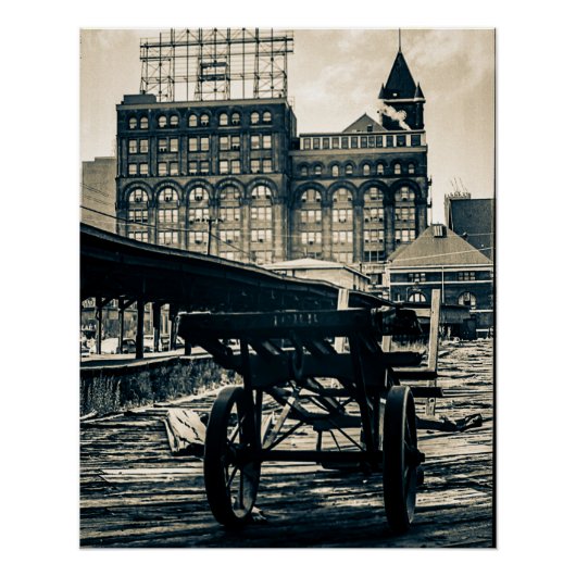 Chicago Central Rail Yards Train Depot ICRR 1960's Perfect Poster (Voorkant)