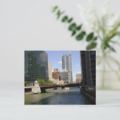 Chicago centrum aan de rivier briefkaart (Staand voorkant)