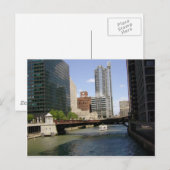 Chicago centrum aan de rivier briefkaart (Voorkant / Achterkant)