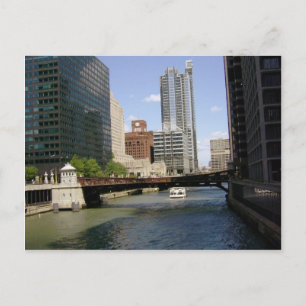 Chicago centrum aan de rivier briefkaart