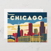 Chicago Charm: een retro glimp van de winderige st Briefkaart (Voorkant / Achterkant)