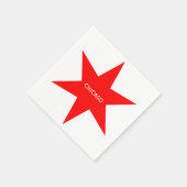 "CHICAGO" - Chicago Flag Rood 6-puntige ster Servetten (Hoek)