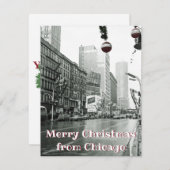  CHICAGO CHRISTMAS STREET FOTOGRAPH FEESTDAGENKAART (Voorkant / Achterkant)