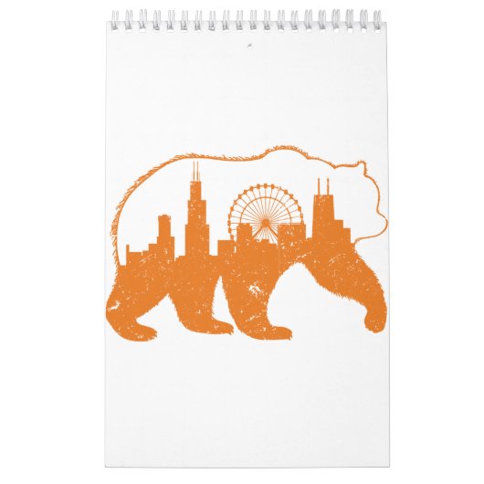 Chicago City Apparel Downtown Walking Beer Silhoue Kalender (Hoes)