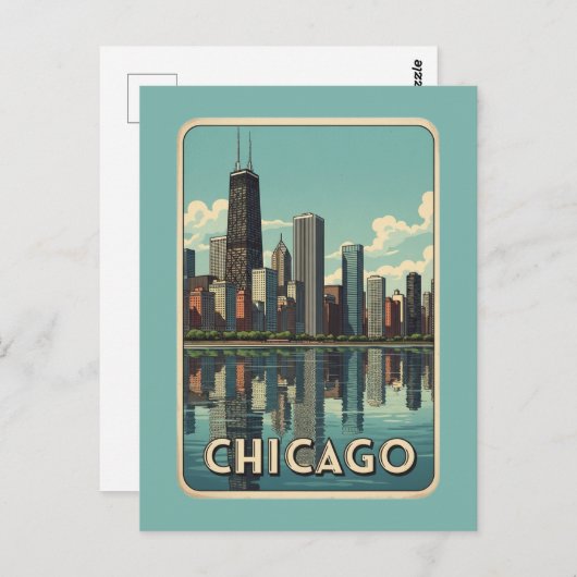 chicago city briefkaart (Voorkant / Achterkant)