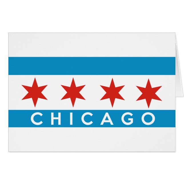 chicago city flag america text name (Voorkant Horizontaal)